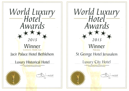 فندق السانت جورج القدس  و فندق قصر جاسر بيت لحم يحصدان جائزة World Luxury Hotel Award