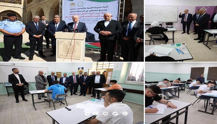رئيس الوزراء يتفقد قاعات امتحانات الثانوية العامة في مدرستي ذكور الحسين وبنات الأخوة في الخليل